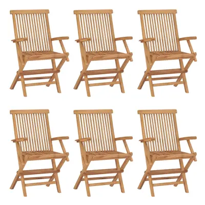 (6 pcs) vidaXL 1/2/3x Solid Teak Wood Folding Garden Chairs Outdoor Seating Furniture