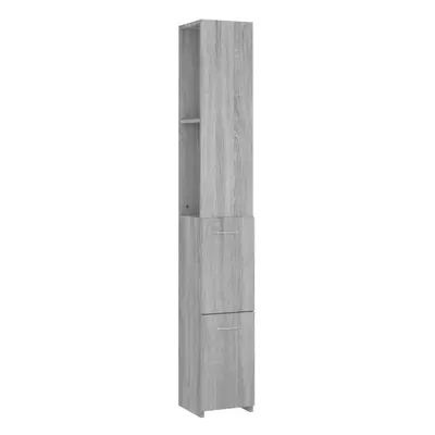 (grey sonoma) vidaXL Bathroom Cabinet Cupboard Storage Shelf Washroom Rack Engineered Wood