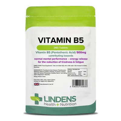 Lindens Vitamin B5 500mg tablets (4678)