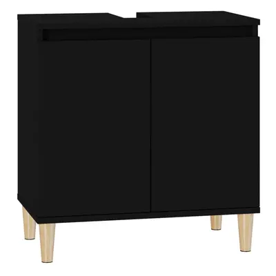 (black) vidaXL Sink Cabinet Vanity Unit Storage Under Sink Cabinet Engineered Wood