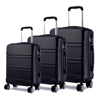 (20 + + inch Black) 20/24/28 ABS Hard Shell Luggage Travel Suitcase Wheels Spinner Or Pieces Wit