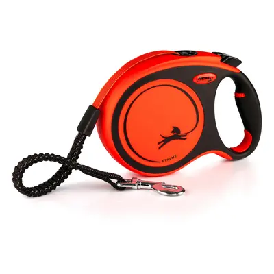 flexi Xtreme Tape Orange & Black Large 8m Retractable Dog Leash/Lead for dogs up to 55kgs/121bs