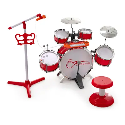 Kids Drum Keyboard Set w/ Stool Jazz Drum Set Digital Keyboard