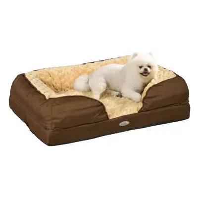 PawHut Dog Bed Calming Pet Bed Dog Mattress for Small Dogs - Brown