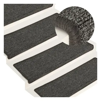 Carpet Stair Treads pcs 65x25 cm Grey and Black