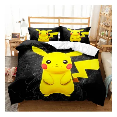 (Pattern 17, Double) Pikachu Single Double King Duvet Cover Cartoon