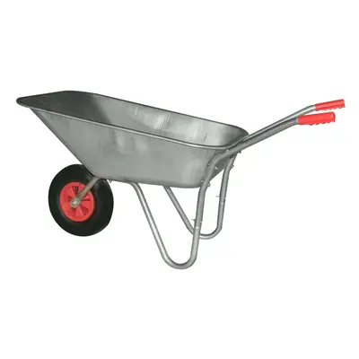 KCT 80L Galvanised Wheelbarrow Garden Steel with Pneumatic Tyre