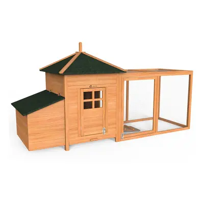 VOUNOT Chicken Coop and Run, Wooden Hen House with Nest Box x x 55cm