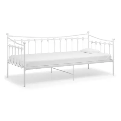 vidaXL Sofa Bed Frame White Metal Occasional Sleepover Guest Rest Living Room