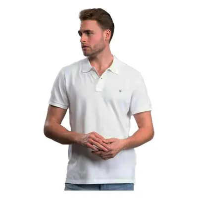 (White, L) Gant Mens Original Pique Short Sleeve Polo Shirt