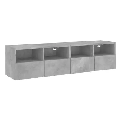 vidaXL TV Wall Cabinets Floating TV Unit pcs Concrete Grey Engineered Wood