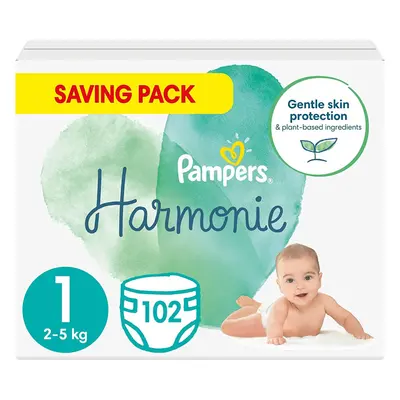 Pampers Baby Nappies Size (2-5 kg / lbs), Harmonie, Nappies, SAVING PACK, Baby Essentials For Ne