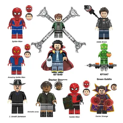 10PCS Threen Generation Spider-Man Green Goblin Doctor Octopus Doctor Strange Venom Minifigures 