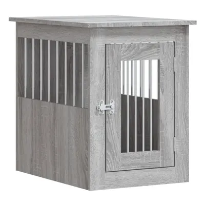 vidaXL Dog Crate Furniture Doghouse Dog Kennel Grey Sonoma Engineered Wood