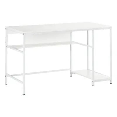 HOMCOM Home Office Computer Writing Desk Study Workstation w/ Storage, White