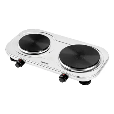 Geepas 2500W Stainless Steel Double Hot Plate Portable Electric Hob Double Burner