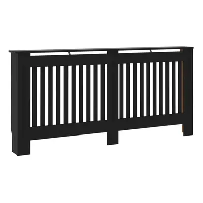 vidaXL Radiator Cover Black MDF Wood Grill Cabinet Heater Shelf Heating Unit