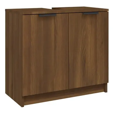 vidaXL Bathroom Cabinet Brown Oak Engineered Wood Toilet Vanity Unit Cupboard