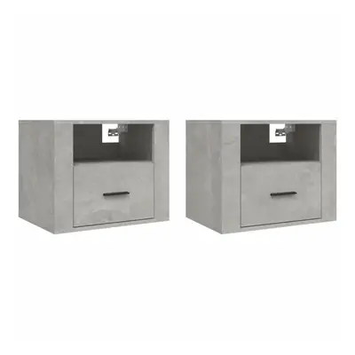 (Concrete grey, x Bedside cabinet) vidaXL 1/2x Wall-mounted Bedside Cabinet Floating Bedside Uni