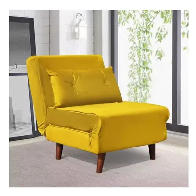 (Yellow) Velvet Fabric Sleeper Bed/ Sofa