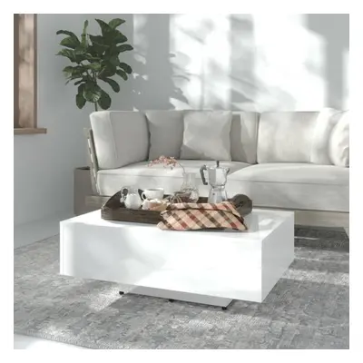 vidaXL Coffee Table High Gloss White Engineered Wood Couch Telephone Table