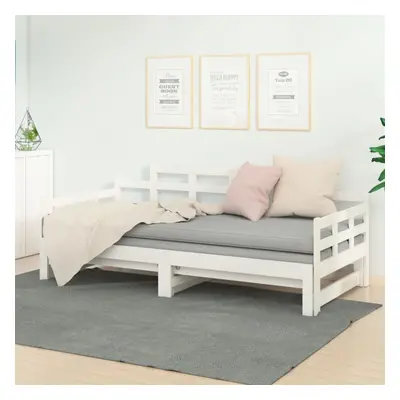 (white, x cm) vidaXL Solid Wood Pine Pull-out Day Bed Wooden Sofa Bed Multi Colours/Sizes