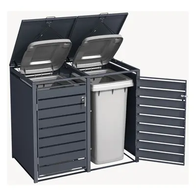 Phoenix GB2213AAK Double Wheelie Bin Steel Storage in Anthracite