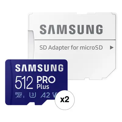 Samsung 512GB PRO Plus UHS-I microSDXC Memory Card with SD Adapter (2-Pack)