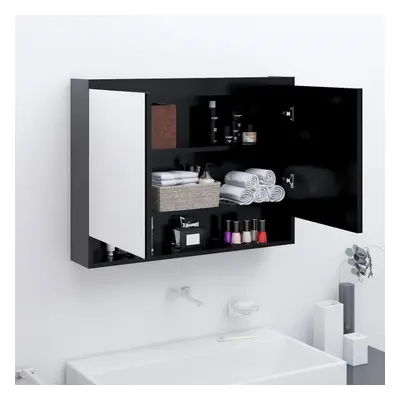 vidaXL Bathroom Mirror Cabinet MDF Anthracite Furniture Wall Storage Cabinet