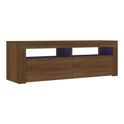 (brown oak) vidaXL TV Cabinet with LED Lights TV Stand Unit 120x35x40 cm Multi Colours