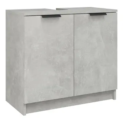 vidaXL Bathroom Cabinet Concrete Grey Engineered Wood Toilet Cabinet Cupboard