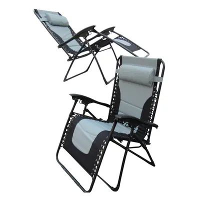 Zero Gravity Sun Lounger X2 (Chair Recliner Outdoor Padded Folding)