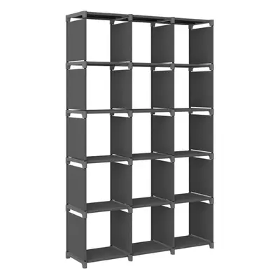 vidaXL 15-Cube Display Shelf Grey Fabric Free Standing Storage Organiser Unit