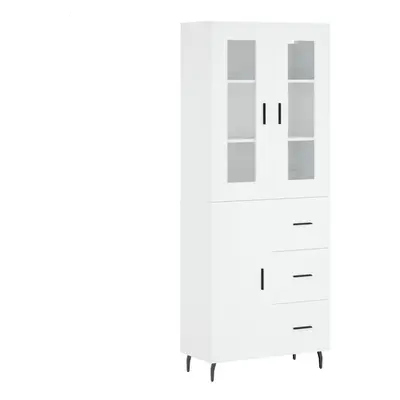 vidaXL Highboard Sideboard Cupboard Storage Cabinet White Engineered Wood