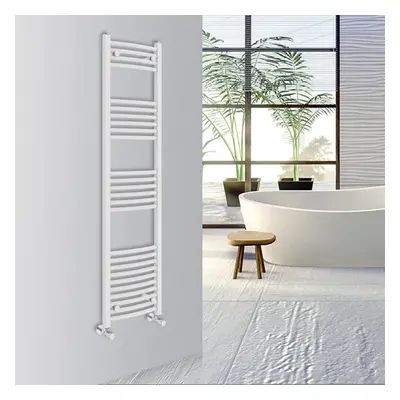 (White, 1600x400mm) Warmehaus Curved Bathroom Heated Towel Rail Warmer Radiator Central Heating