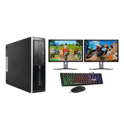 Fast Gaming Hp Bundle Tower Pc Full Set Computer System Intel I5 8Gb 500Gb Gt730