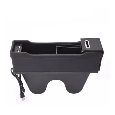 (Black) Car Right Seat Crevice Gap Leather Phone ID Card Key Storage Coin Box Car Cradles Organi