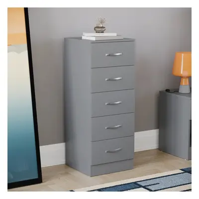 (Grey) Riano Drawer Narrow Chest Bedroom Office Storage