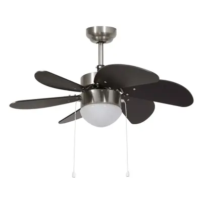 vidaXL Ceiling Fan with Light Dark Brown Ventilator Climate Control Accessory