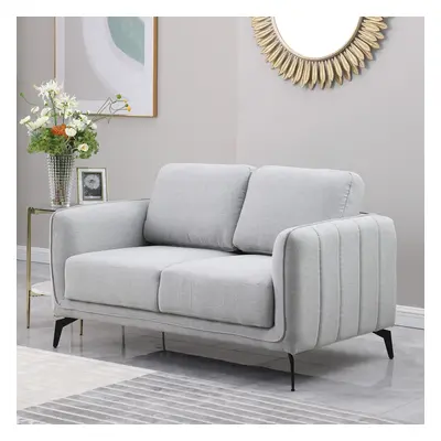 (2 Seater, Light Grey) OSLO MODERN SCANDI STYLE FABRIC or SEATER SOFA