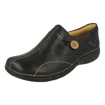 (Black, UK 7.5) Ladies Unstructured by Clarks Slip On Mule Shoes Un Loop Strap - D Fit