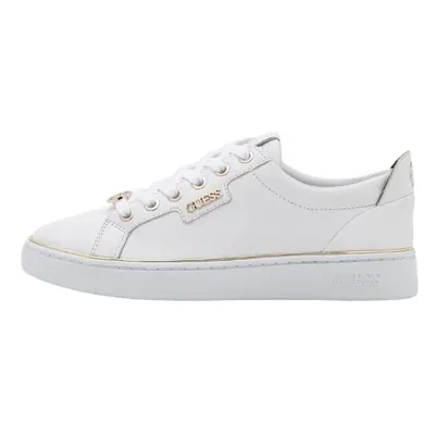 (4 UK EU 6.5 US) Guess Betea White Brown Womens Leather Trainers