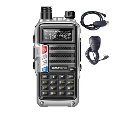 (Silver, US Plug) 8W 7800mAh Powerful Walkie Talkie CB Radio Transceiver 220-260Mhz Portable Rad