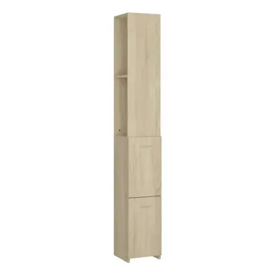 vidaXL Bathroom Cabinet Sonoma Oak Engineered Wood Washroom Furniture Cupboard