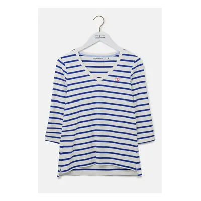 (UK 18, Indigo Stripe) Ariana Womens Top