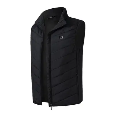 (Black, XL) Electric Heated Vest Waistcoat Cloth Jacket USB Thermal Warm Winter Body Warmer