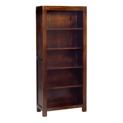 Contemporary Modern Large Tier Open Display Bookcase Dark Walnut Solid Wood