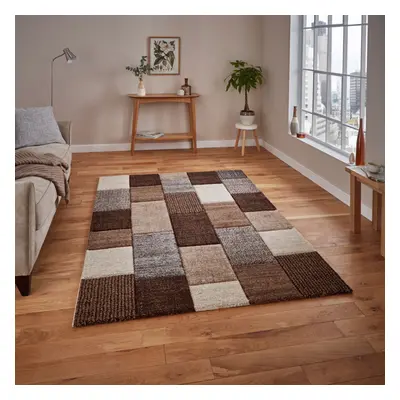 (Beige / Grey, x Cm) Think Rugs Brooklyn Hand Carved Rug