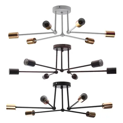 (Rust) Modern Pendant Lamp Ceiling Light Chandelier Vintage Heads Sockets Holder