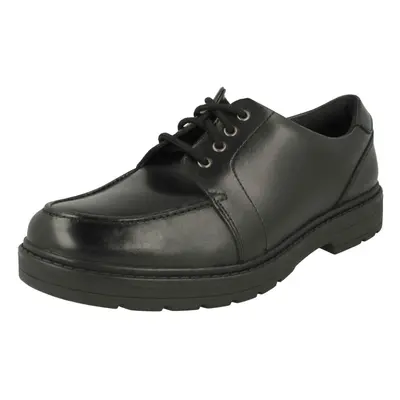 (Black, UK 3.5 Child) Boys Clarks Lace Up School Shoes Loxham Pace Y